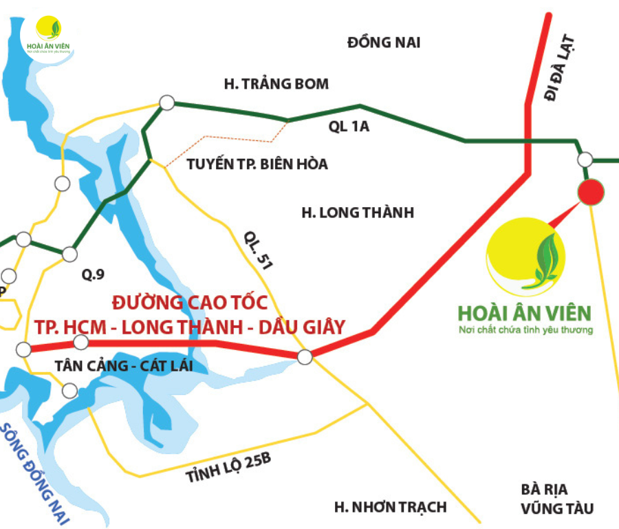Vị trí tuyến đường giao thông của Hoài Ân Viên