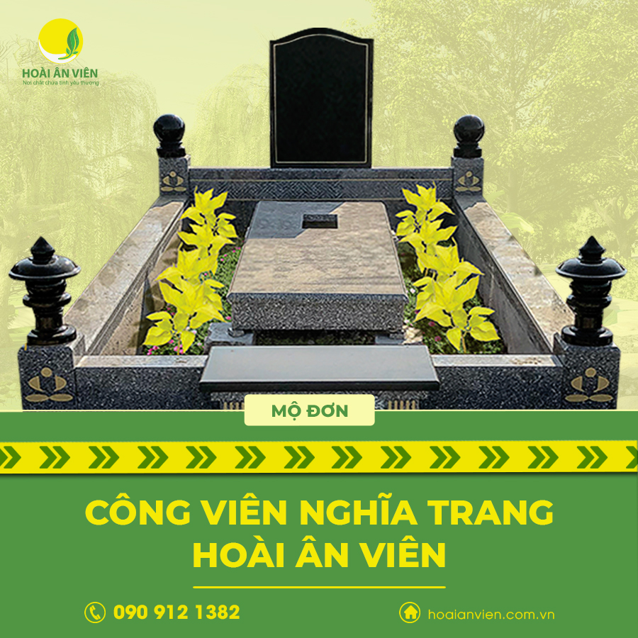 Tổng hợp các mẫu mộ đơn đẹp, sang trọng tại công viên nghĩa trang Hoài Ân Viên